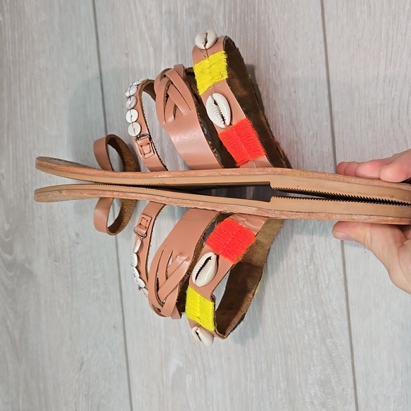 Steve Madden Women Milos Leather Boho Hobo Loop Toe Sandals Shoes Sz 9 - Picture 7 of 9